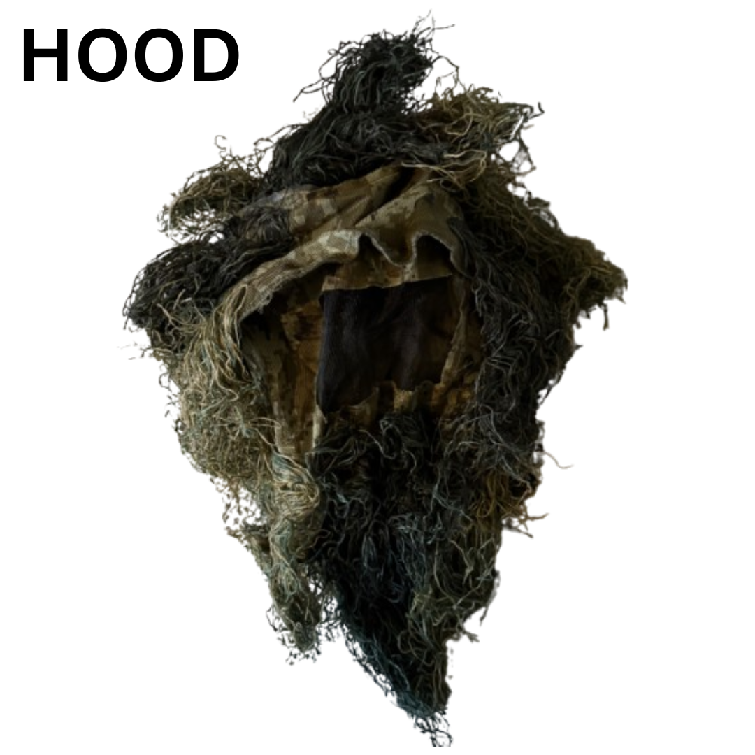 Tactical Adults Ghillie Suit – 5 Piece Camo Sniper Set