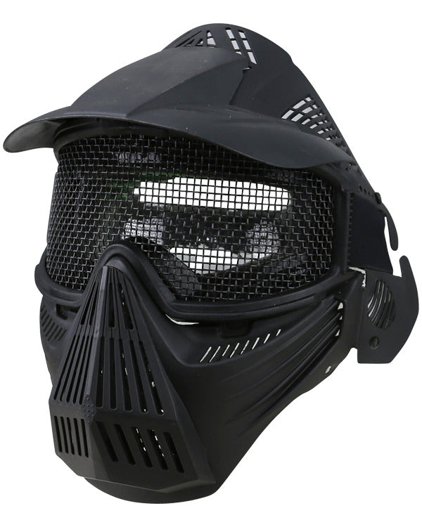 Airsoft Tactical Full Face Mesh Mask Steel Grid