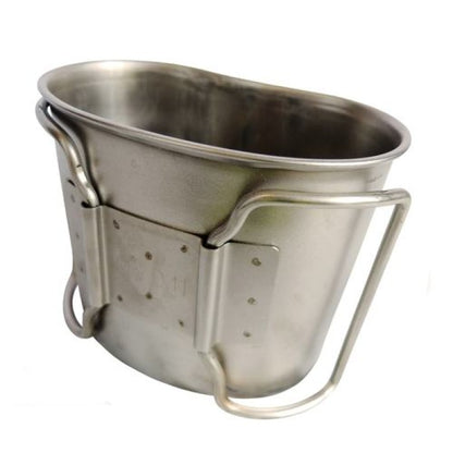 Dutch Army Stainless Steel Mug - Folding Handle Military Camping Cup