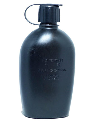 Dutch Army Avon Water Bottle - Genuine Military Issue Black Canteen