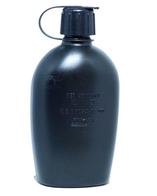 Dutch Army Avon Water Bottle - Genuine Military Issue Black Canteen