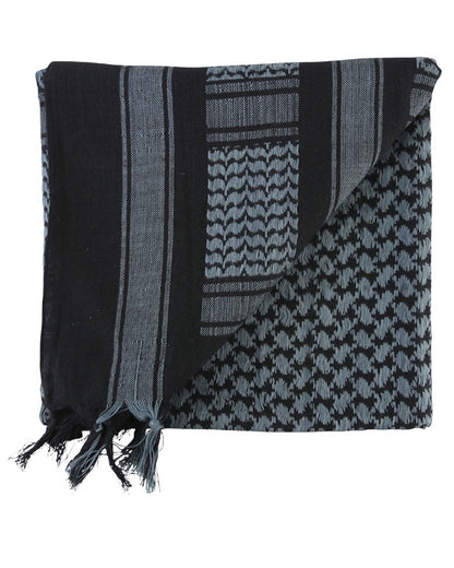Grey & Black Shemagh Headscarf - Military Cotton Desert Scarf