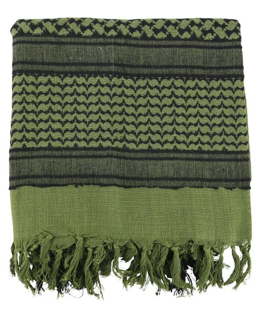 Green & Black Shemagh Headscarf - Military Cotton Desert Scarf