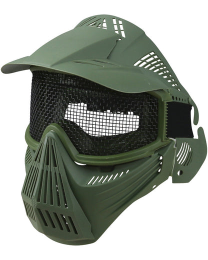 Airsoft Tactical Full Face Mesh Mask Steel Grid