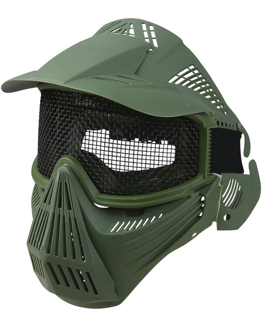 Airsoft Tactical Full Face Mesh Mask Steel Grid
