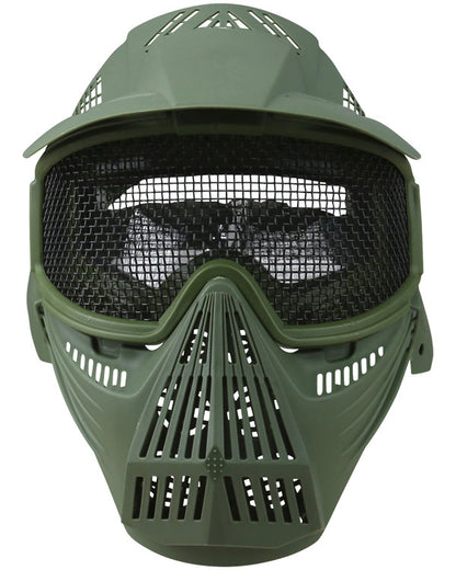Airsoft Tactical Full Face Mesh Mask Steel Grid