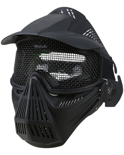 Airsoft Tactical Full Face Mesh Mask Steel Grid