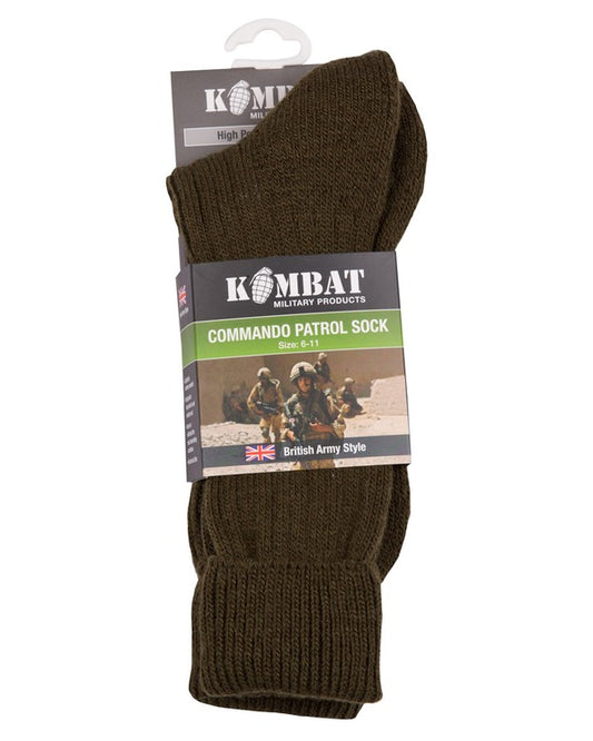 Commando Patrol Socks – Olive Green - Military Spec