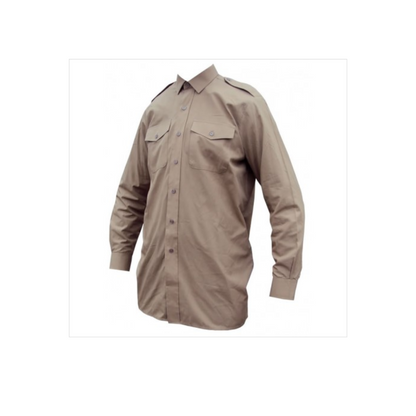 British Army No.2 Dress Shirt – Khaki Brown Long Sleeve